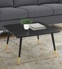 Homry Coffee Table In Black Finish With Gold Foot Caps