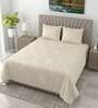 Honey Beige Metro 186 TC Cotton King Bedsheet With 2 Pillow Covers