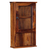 Sheesham Wood Cabinet Wall Shelf with Glass Door in Honey Finish