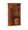 Sheesham Wood Cabinet Wall Shelf with Glass Door in Honey Finish