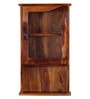 Sheesham Wood Cabinet Wall Shelf with Glass Door in Honey Finish