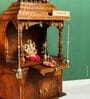 Honey finish Solid Sheesham Wooden Temple