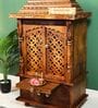 Honey finish Solid Sheesham Wooden Temple
