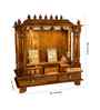 Honey finish Solid Sheesham Wooden Temple