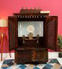 Honey finish Solid Sheesham Wooden Temple