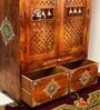 Honey finish Solid Sheesham Wooden Temple