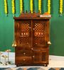Honey finish Solid Sheesham Wooden Temple