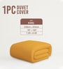 Honey Gold Solid 400 TC Cotton Double Sized Duvet Cover