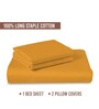 Honey Gold Solid 400 TC Cotton King Sized Bedsheet with 2 Pillow Covers
