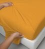 Honey Gold Solid 400 TC Cotton King Sized Bedsheet with 2 Pillow Covers