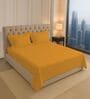 Honey Gold Solid 400 TC Cotton King Sized Bedsheet with 2 Pillow Covers