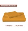 Honey Gold Solid 400 TC Cotton Single Sized Bedsheet with 1 Pillow Cover