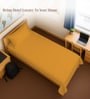 Honey Gold Solid 400 TC Cotton Single Sized Bedsheet with 1 Pillow Cover