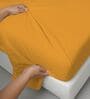 Honey Gold Solid 400 TC Cotton Super King Sized Bedsheet with 4 Pillow Covers