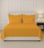 Honey Gold Solid 400 TC Cotton Super King Sized Bedsheet with 4 Pillow Covers