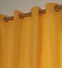 Honey Yellow Yellow Cotton 230 GSM  Solid 5 Feet Room Darkening Eyelet Window Curtains (2 Pc)