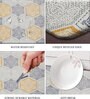 Honeycomb Geometric Microfibre 30x18 Inches Anti Skid Door Mat
