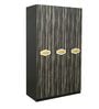 Honeycomb 3 Door Wardrobe in Brown Finish