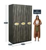 Honeycomb 3 Door Wardrobe in Brown Finish