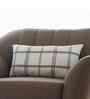Honeydew & Natural 100% Cotton Windowpane 12X20 Inches Knitted Cushion Cover
