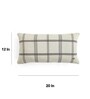 Honeydew & Natural 100% Cotton Windowpane 12X20 Inches Knitted Cushion Cover
