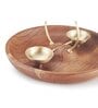 Hoop Brown & Gold Wood & Brass 1 Pcs Appetizer Platter