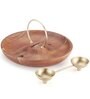 Hoop Brown & Gold Wood & Brass 1 Pcs Appetizer Platter