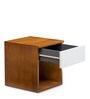 Hop Bedside Table in Natural Teak With White  Finish