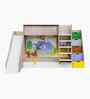 Hop N  Slide Bed Multicolor Staircase Storage & Animal print at the back