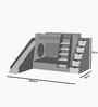Hop N  Slide Bed  With Multicolor Staircase Storage & Rainbow Print