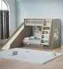 Hop on Top Bunk Bed With Grey Drawers Storage, Slide & Ocean Print