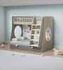 Hop on Top Bunk Bed With Grey Drawers Storage, Ladder & Ocean Print