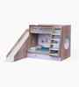 Hop on Top Bunk Bed With Purple Drawers Storage,  Slide & Animal Rider Print