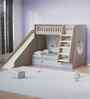 Hop on Top Bunk Bed With Purple Drawers Storage,  Slide & Animal Rider Print