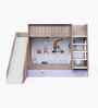 Hop on Top Bunk Bed With Purple Drawers Storage,  Slide & Animal Rider Print
