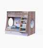 Hop on Top Bunk Bed  With Purple Drawers Storage, Ladder & Animal Rider Print