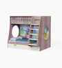 Hop on Top Bunk Bed  With White Drawers Storage, Ladder & Animal Print