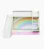 Hop on Top Bunk Bed With Pink Drawers Storage, Slide  & Rainbow Print