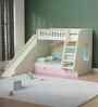 Hop on Top Bunk Bed With Pink Drawers Storage, Slide  & Rainbow Print
