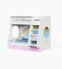 Hop on Top Bunk Bed  With Pink Drawers Storage, Ladder & Rainbow  Print