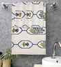 Horizon Blue Madhuban Floral Waffle Cotton 250 GSM Bath & Hand Towel Set