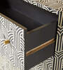 Hornbill Bone Inlay Chest of Drawer In Black Finish