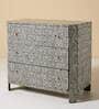 Hornbill Bone Inlay Chest of Drawer In Black Finish