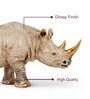 Horned Rhino Brown Resin Figurine