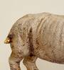 Horned Rhino Brown Resin Figurine