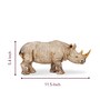 Horned Rhino Brown Resin Figurine