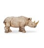 Beige Horned Rhino Resin Figurine