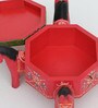 Horse Design Multi-Uses Red & Green Colour Wood Boxes