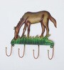 Horse Eating Grass  Multicolour Iron  Key Holder
