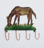 Horse Eating Grass  Multicolour Iron  Key Holder